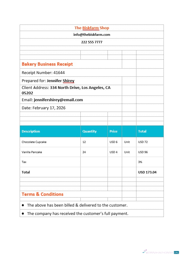 Download Bakery Business Invoice Template Photoshop template